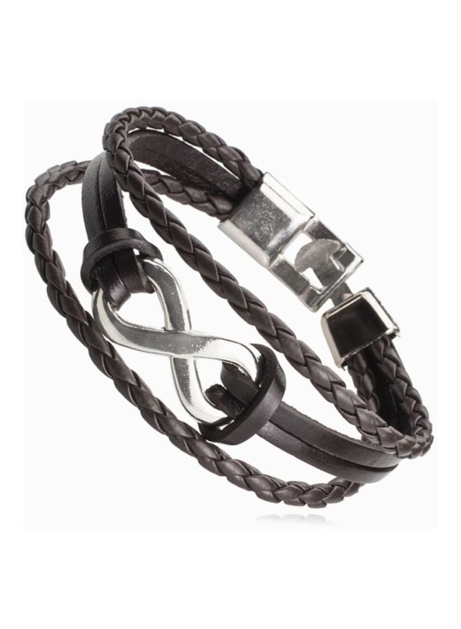 Shining Jewel Leather Braided Bracelet With Stainless Steel Charms  - Image 2