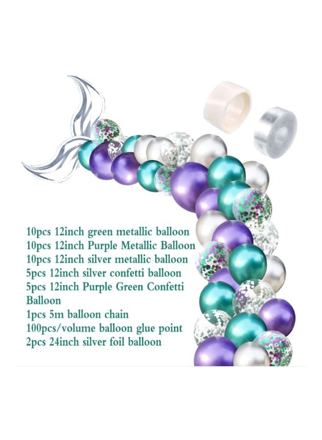 بيوينتي مجموعة بالونات للزينة بتصميم ذيل حورية البحر من 44 قطعة - Image 2