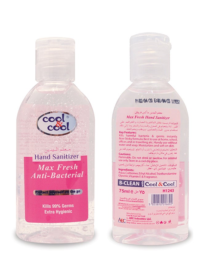 Cool & Cool Antibacterial Max Fresh Hand Sanitizer 75ml