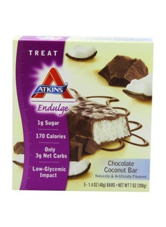 Atkins Pack Of 5 Endulge Chocolate Coconut Bar 