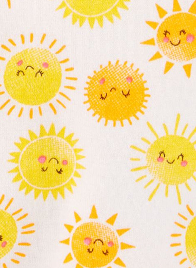 carter's Square Neck Sunshine Snap-Up Romper Yellow/White  - Image 2