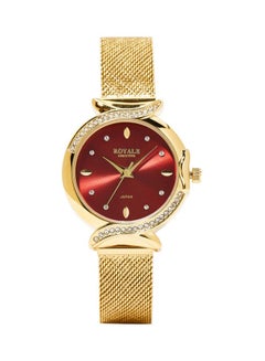 Royale Girls' Water Resistant Stone Studded Analog Watch RE080D - 32 mm - Gold  - Image 1