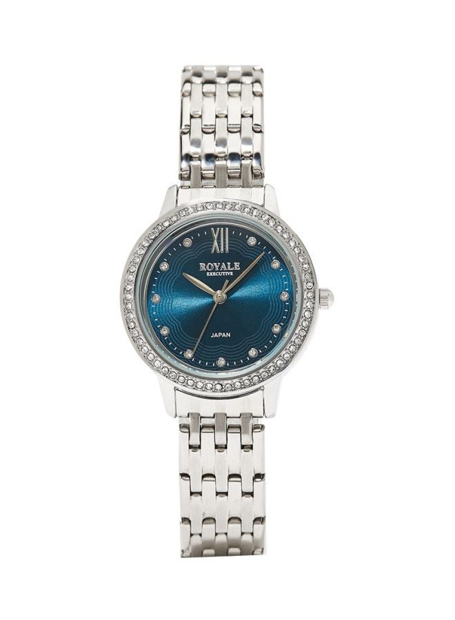 رويال ساعة يد بعقارب ومرصعة بالأحجار طراز RE076F - مقاس 32 مم - لون فضي women  - Image 1