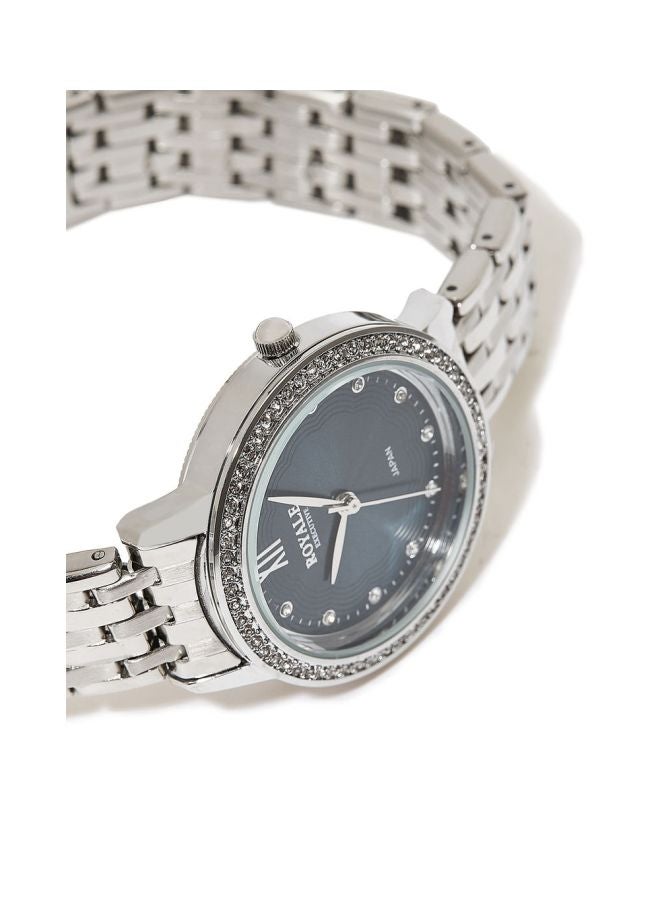 رويال ساعة يد بعقارب ومرصعة بالأحجار طراز RE076F - مقاس 32 مم - لون فضي women  - Image 3