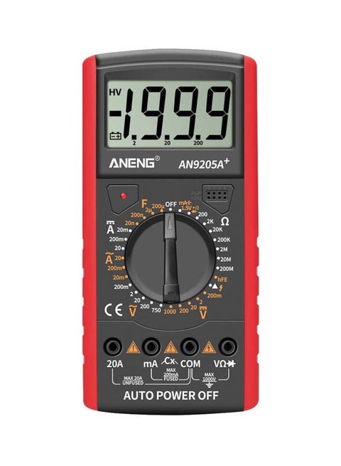 Digital Multimeter With LCD Display Grey/Red 90x182.5x35.4mm