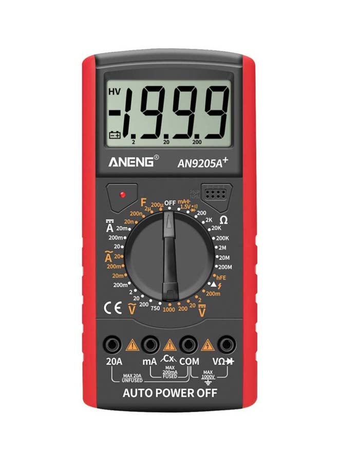 ANENG Digital Multimeter With LCD Display Grey/Red 90x182.5x35.4mm  - Image 1