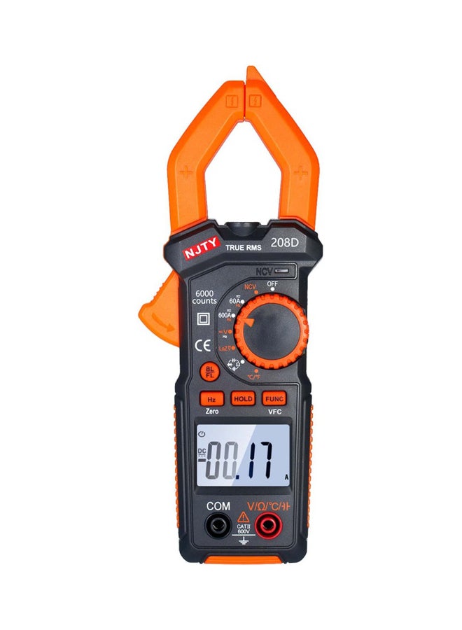 NJTY - Digital Clamp Meter Black/Orange/Grey 19x7.1x3cm - Image 1