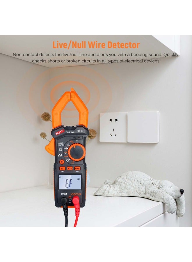 NJTY - Digital Clamp Meter Black/Orange/Grey 19x7.1x3cm - Image 1