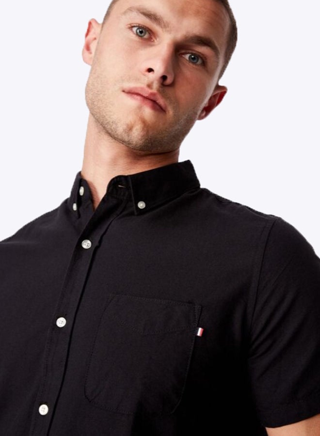 Cotton On Vintage Prep Short Sleeves Shirt Black Oxford  - Image 4