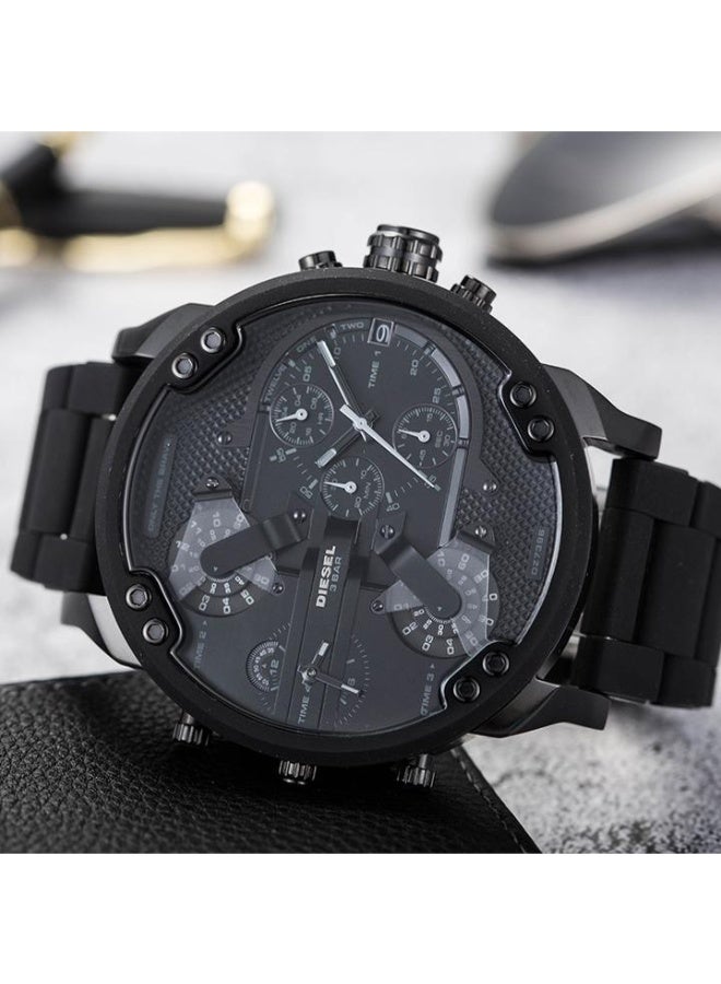 ديزل ساعة يد كرونوغراف مستر دادي 2.0 دائرية الشكل بسوار من الستانلس ستيل مقاس 57 ملم - لون أسود- 7396 للرجال - Image 5