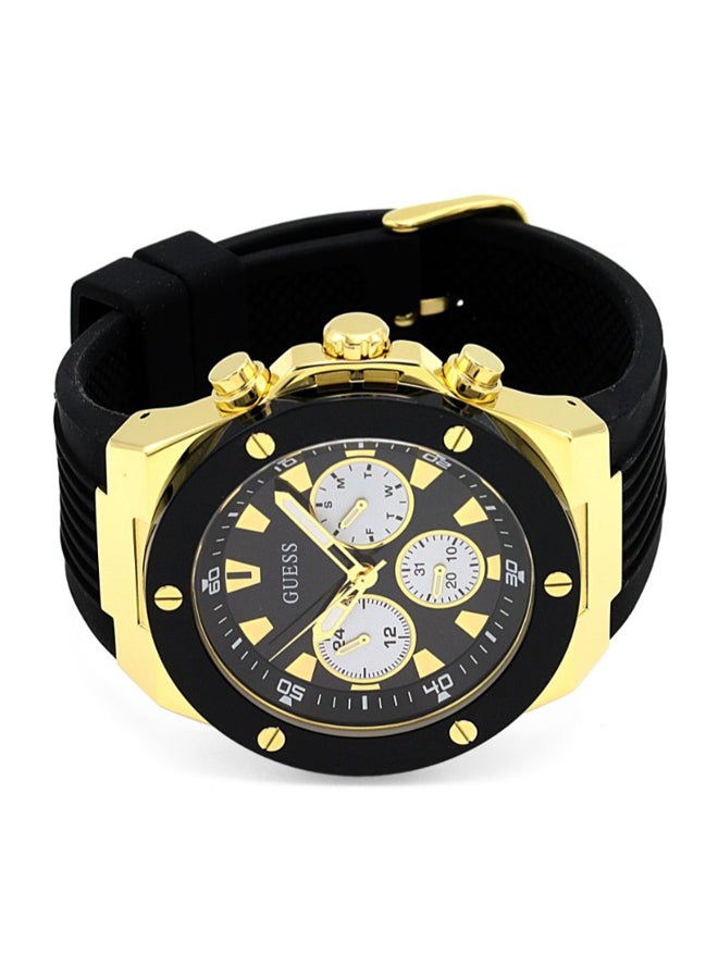 GUESS Men's Silicone Chronograph Wrist Watch GW0057G1 - 46 mm - Black - Image 4