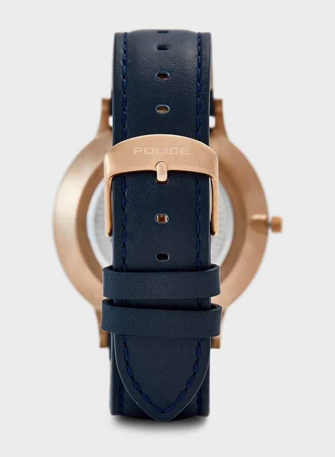POLICE Police Berkeley Analogue Blue Dial Blue Leather Watch For Men - PL 15968JSR-03
