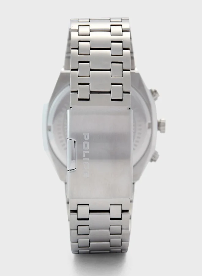 POLICE Men's Kediri Round Shape Stainless Steel Chronograph Wrist Watch 46 mm - Silver - P 15995JSTU-61M