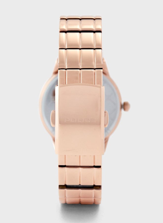 POLICE Women's Shirowa Round Shape Stainless Steel Analog Wrist Watch 33 mm - Rose Gold - P 16039BSR-32M - Image 5