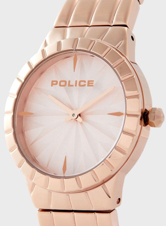 POLICE Women's Shirowa Round Shape Stainless Steel Analog Wrist Watch 33 mm - Rose Gold - P 16039BSR-32M - Image 4