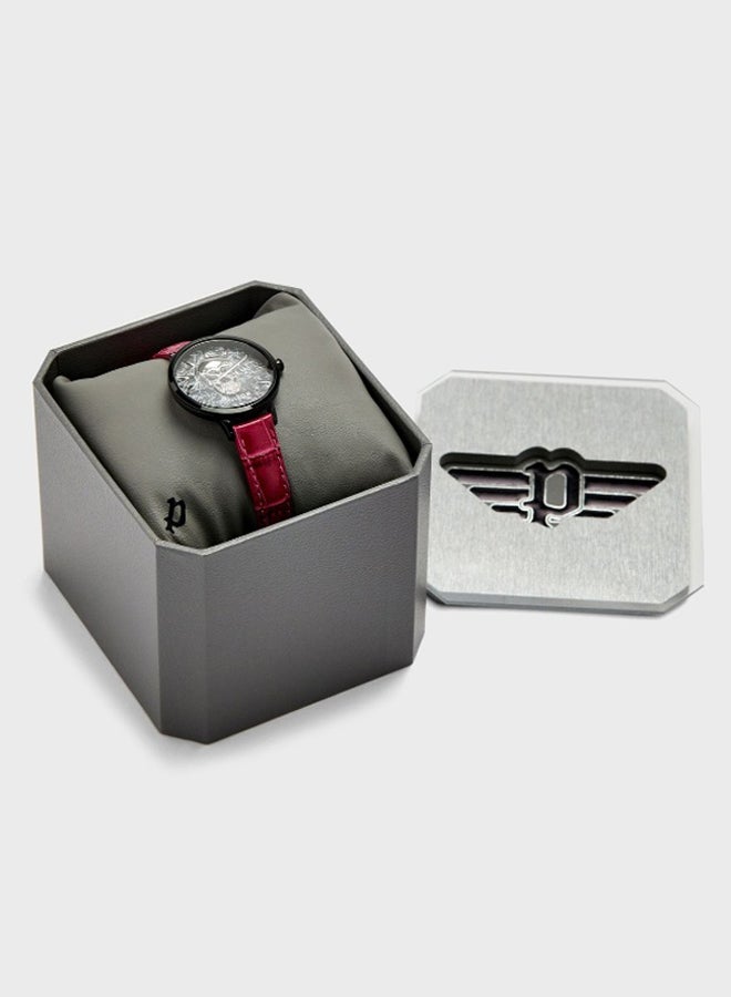 POLICE - Women's Miona Round Shape Leather Band Analog Wrist Watch 36 mm - Purple - P 16032MSB-02 - Image 1