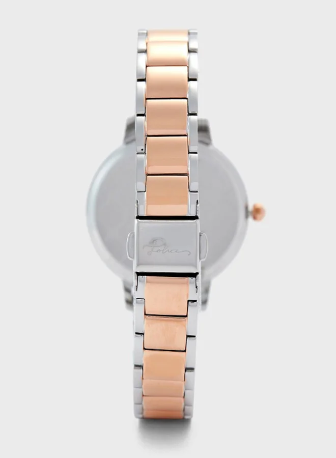 POLICE Women's Women's Nadu Round Shape Stainless Steel Analog Wrist Watch 42 mm - 2-Tone