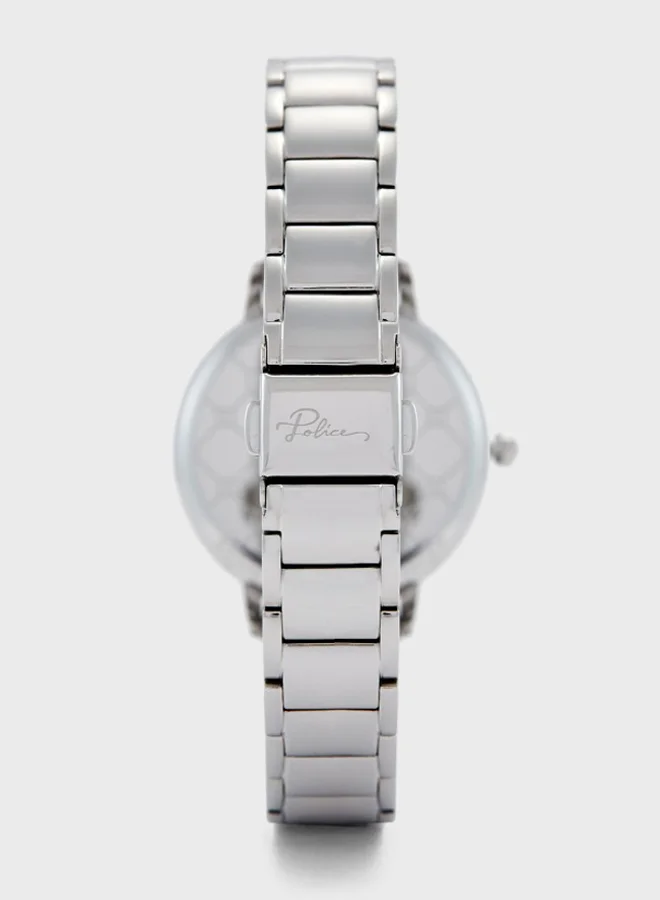 POLICE Women's Women's Nadu Round Shape Stainless Steel Analog Wrist Watch 42 mm - Silver