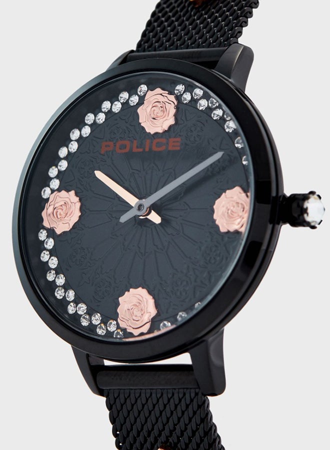 POLICE - Women's Socotra Round Shape Stainless Steel Analog Wrist Watch 42 mm - Black - P 16031MSB-02MM - Image 1