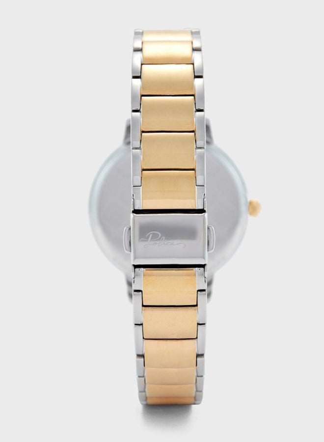 POLICE - Women's Nadu Round Shape Stainless Steel Analog Wrist Watch 34 mm - 2-Tone - P 16043BSTG-04M - Image 1