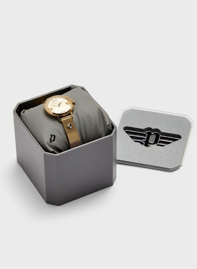 POLICE - Women's Socotra Round Shape Stainless Steel Analog Wrist Watch 42 mm - Gold - P 16031MSG-22MM - Image 1