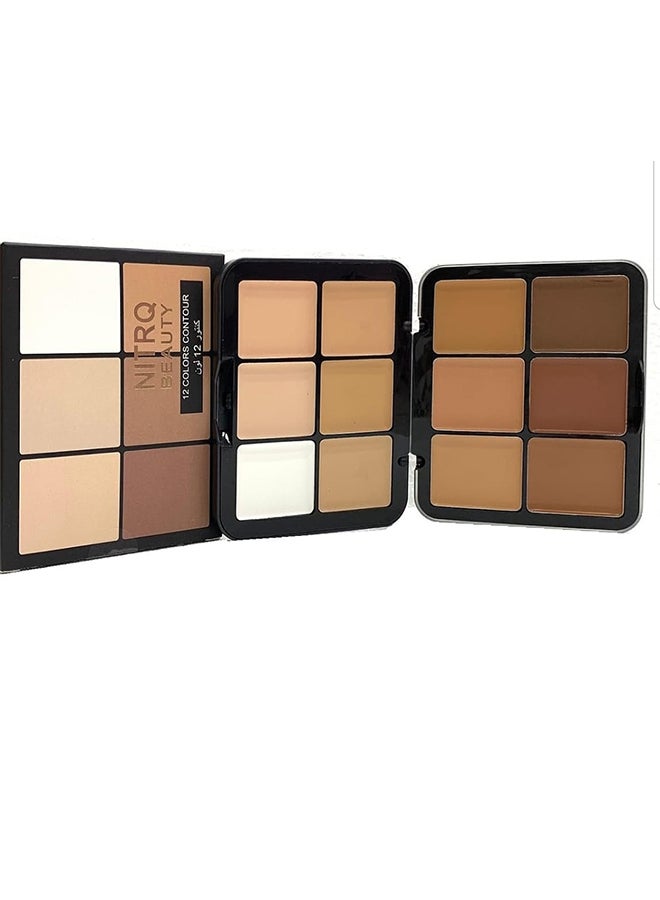 Nitrq Beauty 12-Colour Professional Contour Palette Multicolour - Image 1