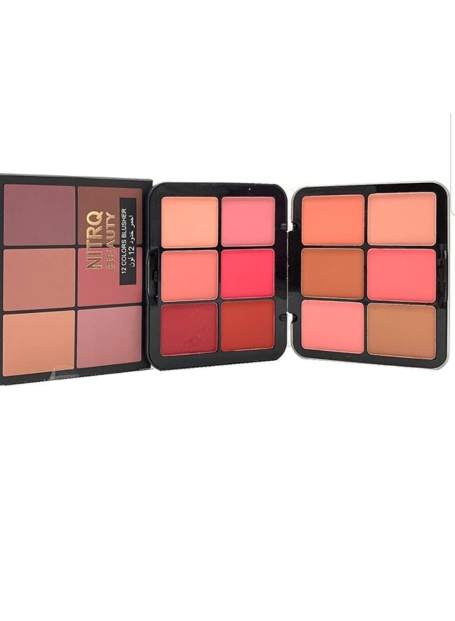 12-Colour Professional Blusher Palette Multicolour - v1598587002/N39861256A_1