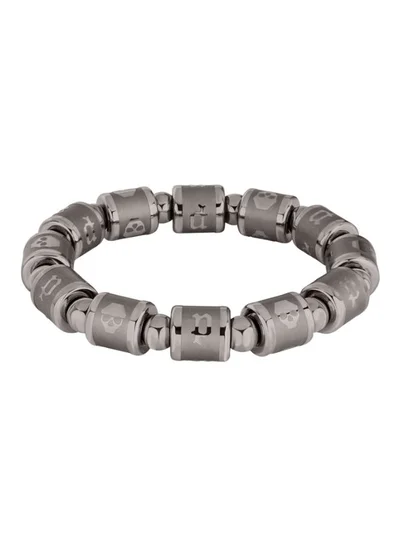 POLICE Skull Designed Beaded Bracelet