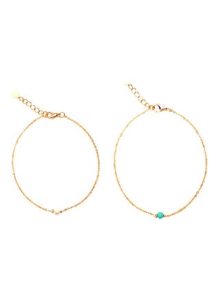 Pack Of 2 Gold Plated Anklets - v1598593815/N40018635A_1