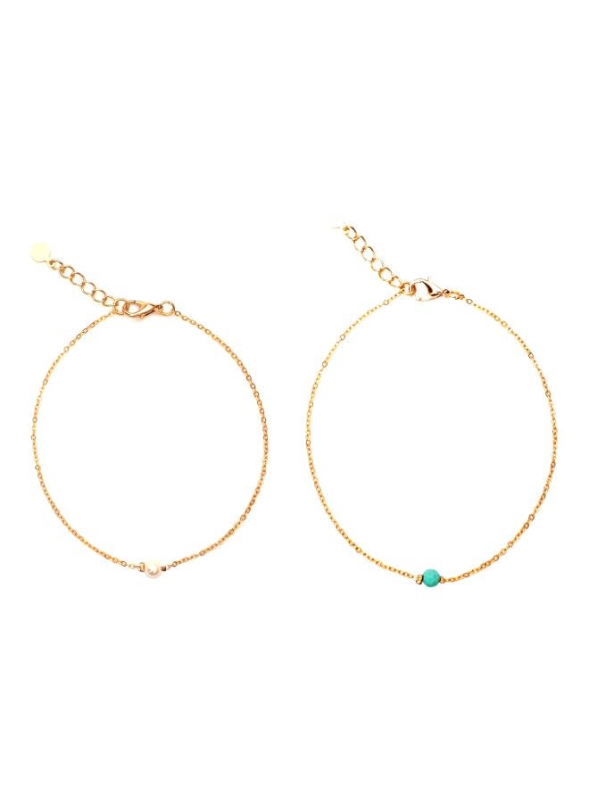 Pack Of 2 Gold Plated Anklets