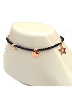 Alwan Crystal Anklet With Gold Plated Charms  - Image 2