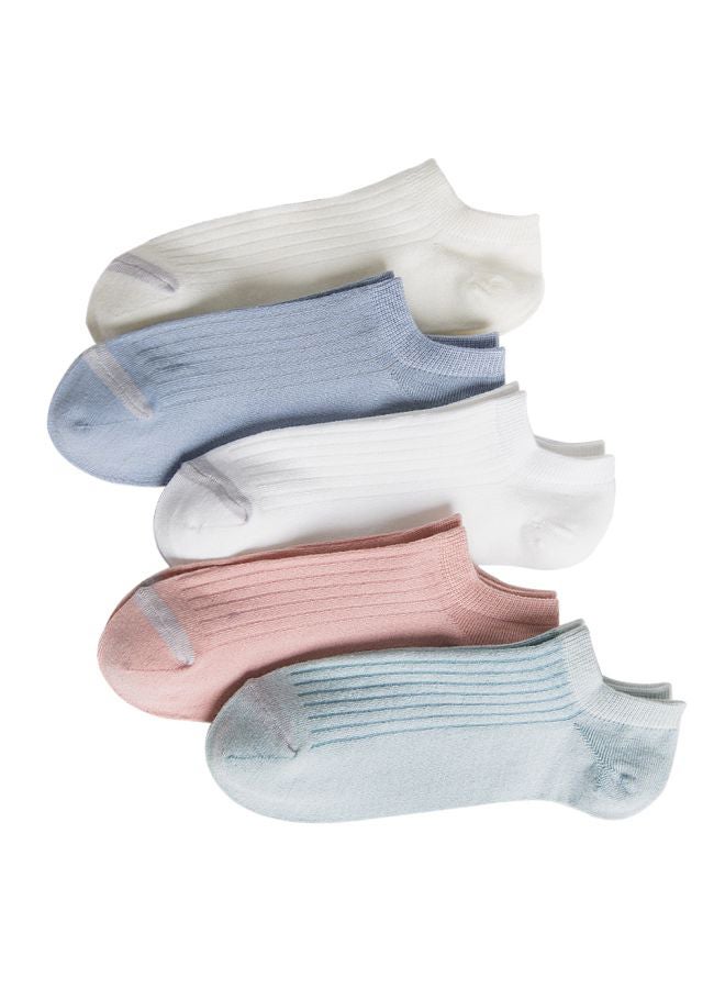 Pair Of 5 Striped Patterned Socks Multicolour  - Image 1