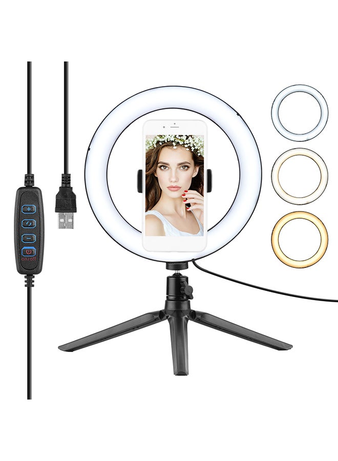 حلقة إضاءة بمصابيح LED أسود - Image 1