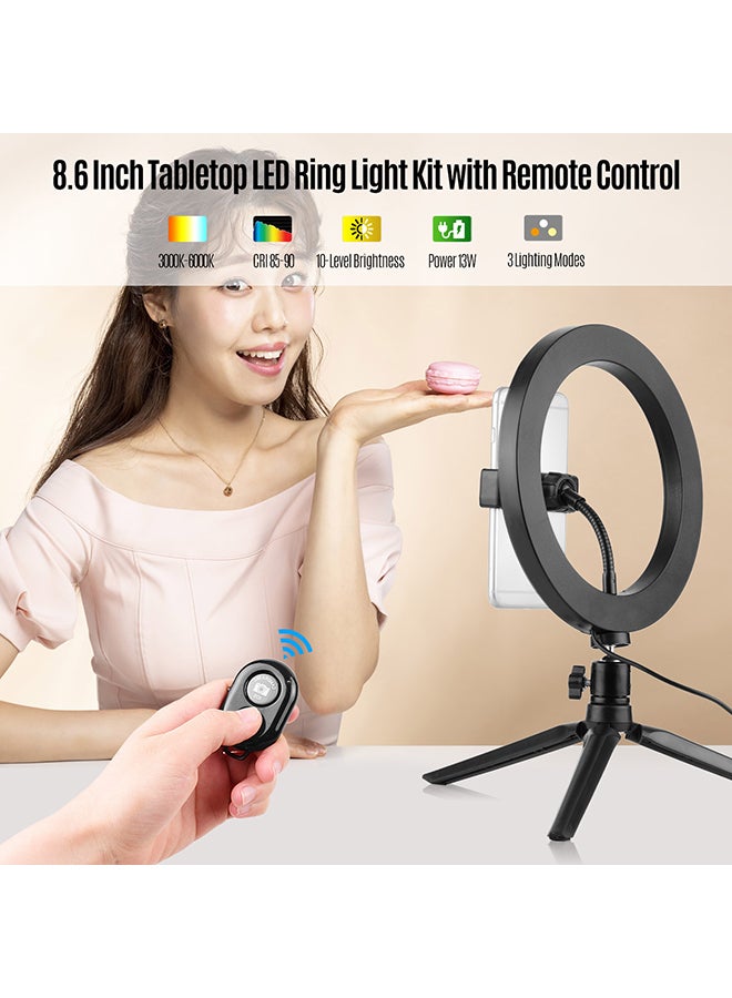 حلقة إضاءة بمصابيح LED أسود - Image 3