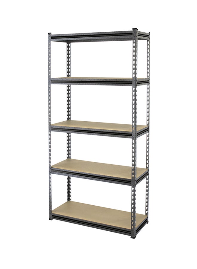 Tactix Tactix Heavy Duty Performance 5 Tier Shelf Rack - Multipurpose for Living Room, Kitchen, Garage, Adjustable, Perfect for Organizing Your Space TTX-329014 Beige/Black  - Image 1