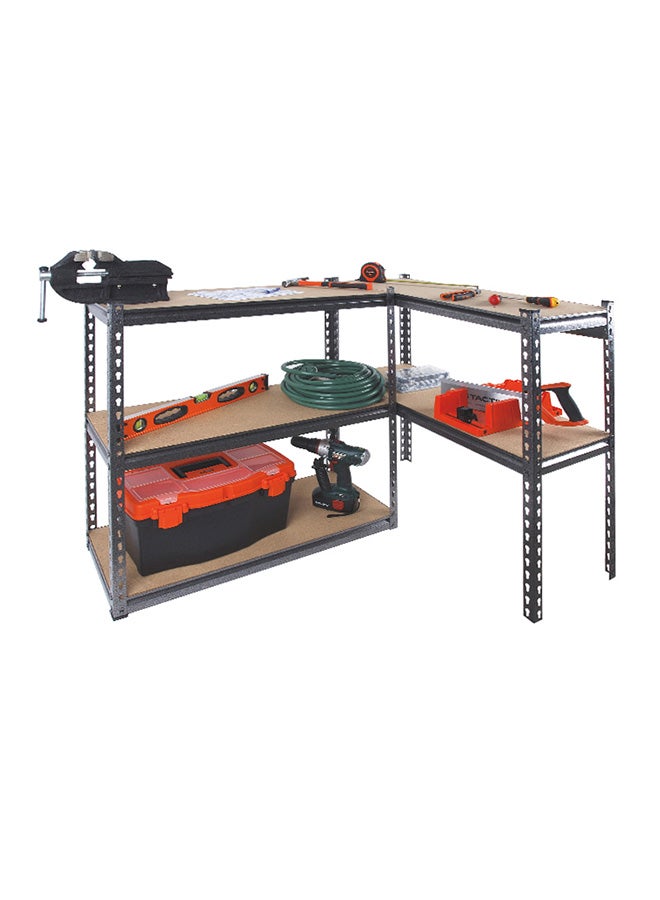 Tactix Tactix Heavy Duty Performance 5 Tier Shelf Rack - Multipurpose for Living Room, Kitchen, Garage, Adjustable, Perfect for Organizing Your Space TTX-329014 Beige/Black  - Image 3