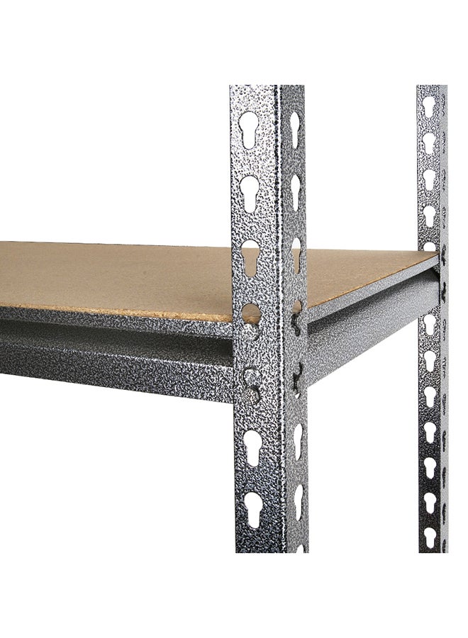 Tactix - 5-Tier Storage Shelves, Industrial Strength Steel, Boltless Assembly, Powder Coated, Holds Upto 320 Kg/Shelf, For Shed Warehouse Basement Garage, Grey, Size: 86.5W X 35.5D X 183H Cm- 329016 Black/Silver 86.5 x 35.5 x 183cm - Image 1