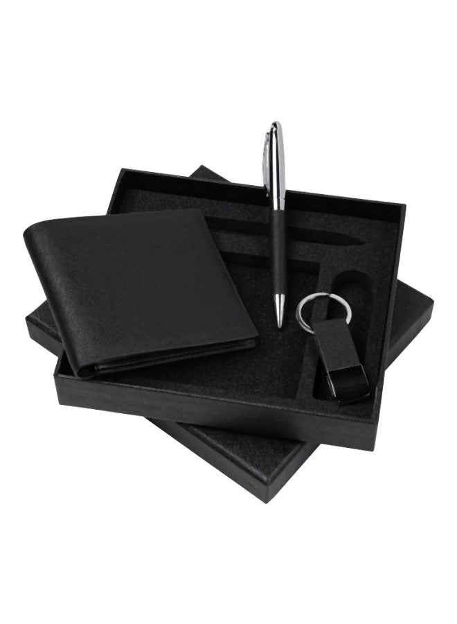 Swiss Highlander 3-Piece Mens Wallet Set Black  - Image 1