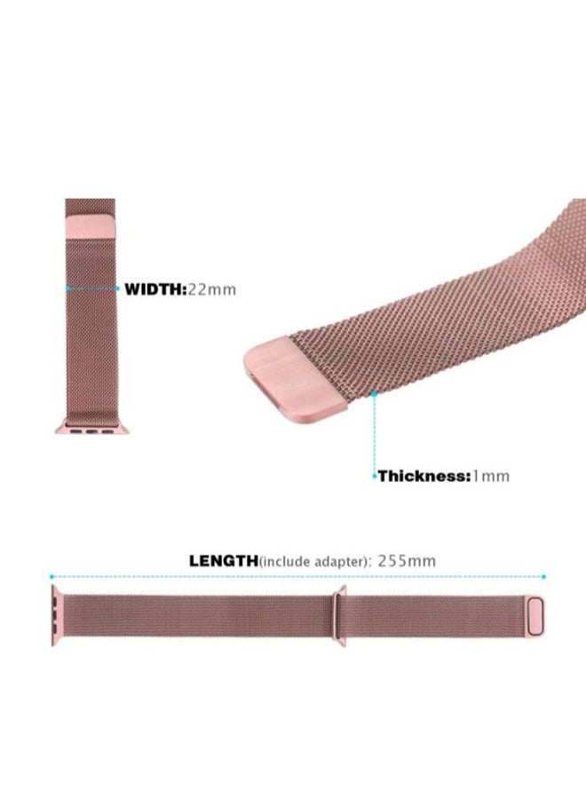 Generic - Milanese Loop Mesh Stainless Steel Band For Apple Smartwatch Rose Gold - Image 1