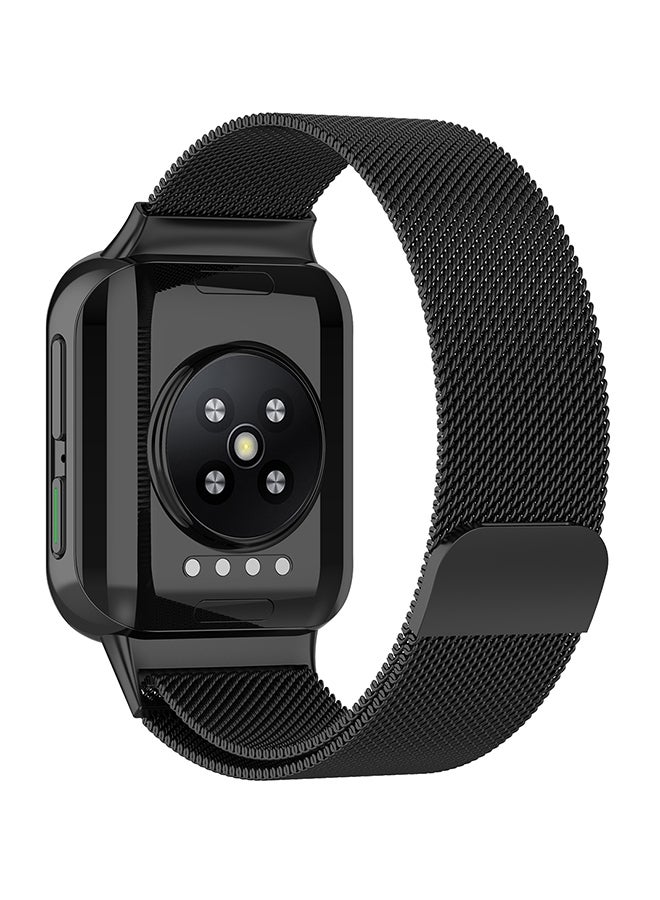 Foxcon Milanese Loop Magnetic Closure Bracelet Strap For Oppo Watch 46mm Black - Image 2