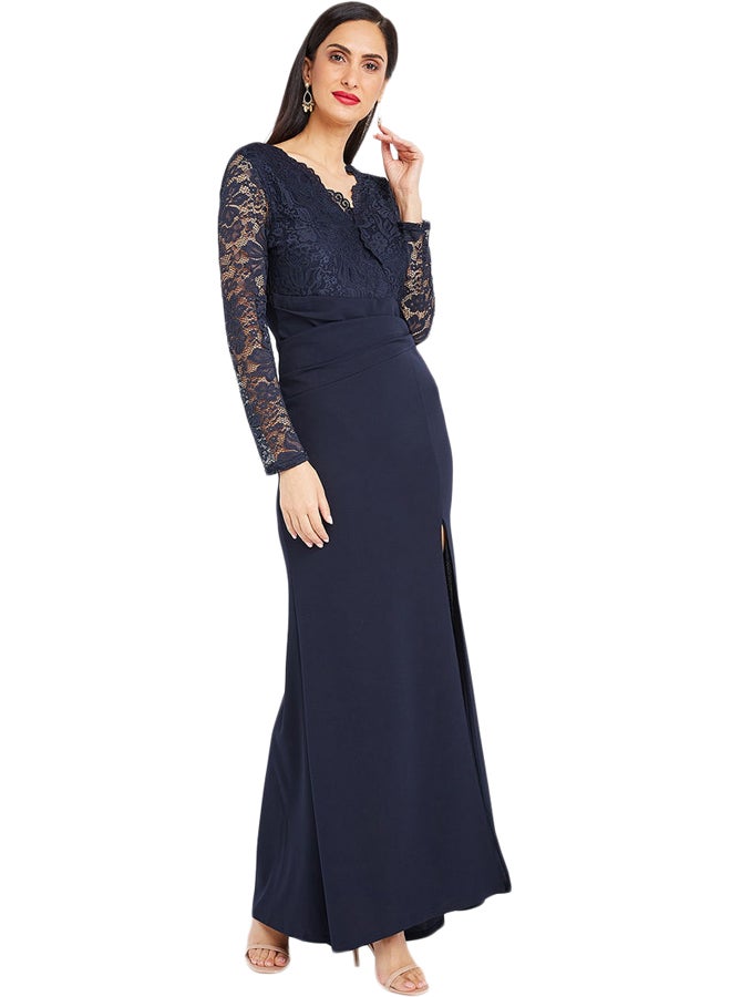 tfnc LONDON - Scarlet Thigh Split Dress Navy - Image 1
