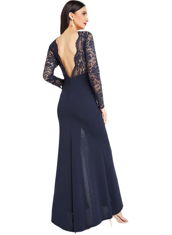 tfnc LONDON - Scarlet Thigh Split Dress Navy - Image 1