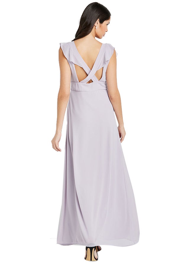 tfnc LONDON - Isabeen Thigh Split Ruffle Dress Lavender - Image 1