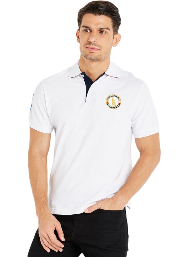 آل جابر بلوزة بولو مخططة أبيض - Image 1