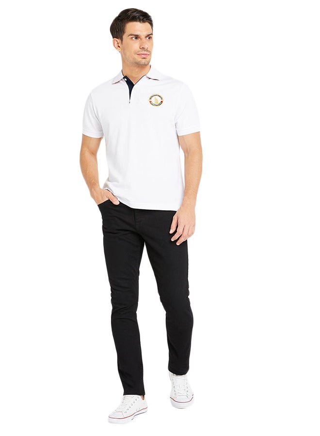 آل جابر بلوزة بولو مخططة أبيض - Image 3