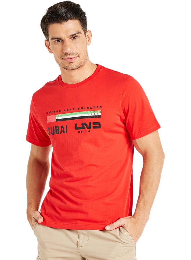 Typographic Print T-Shirt Red - v1598608538/N39638991V_1