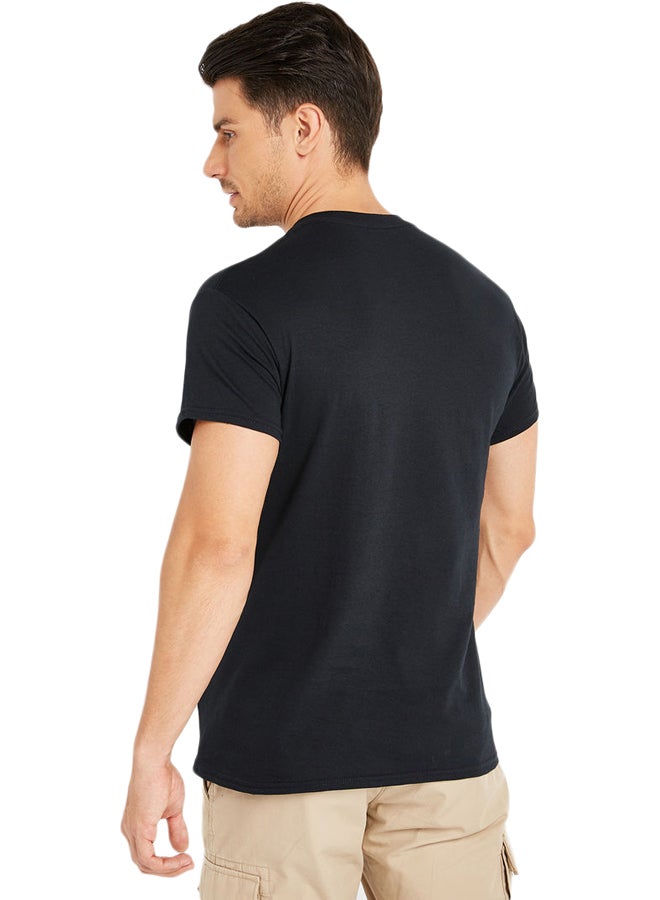 آل جابر تيشيرت مزين برسومات أسود - Image 2