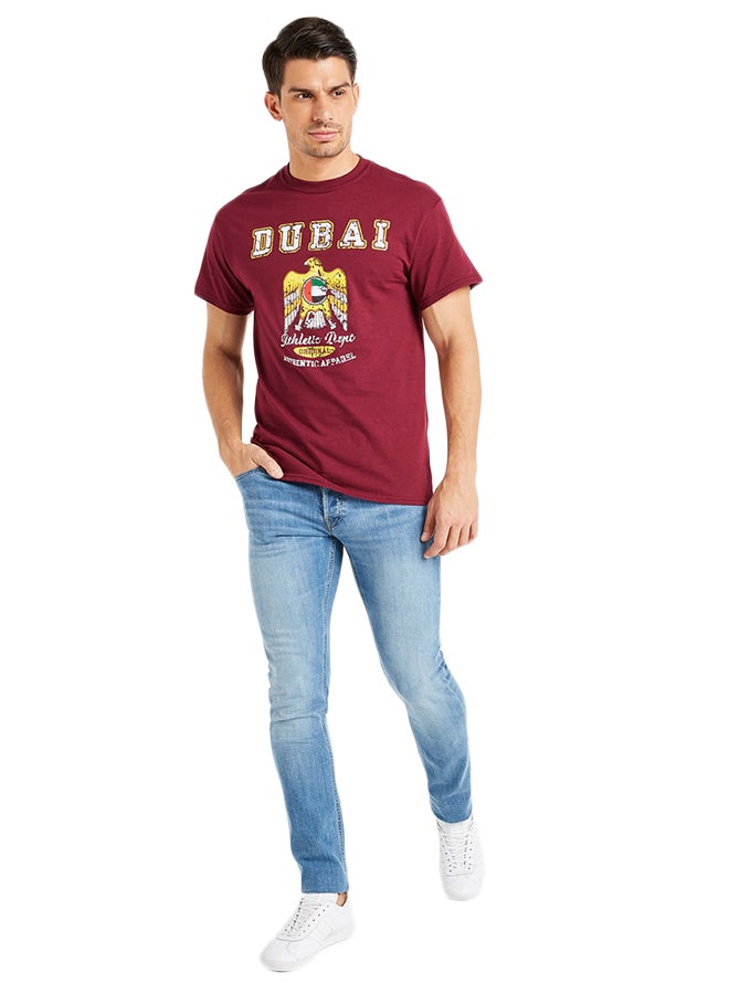 آل جابر تيشيرت مزين برسومات كستنائي - Image 3