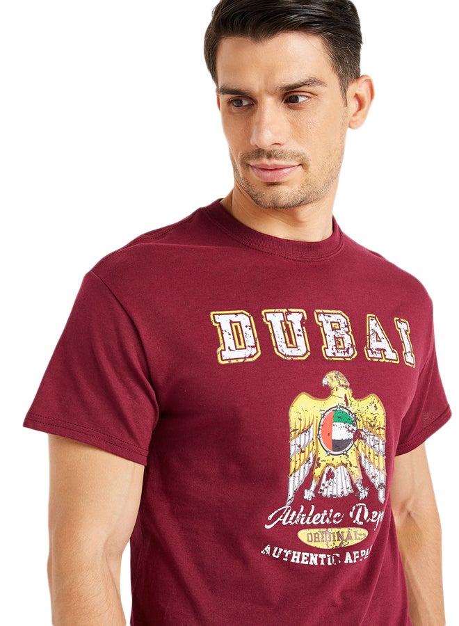 آل جابر تيشيرت مزين برسومات كستنائي - Image 4