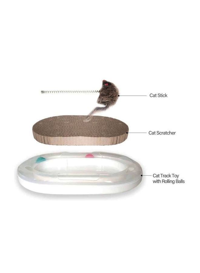 Carno - Cat Interactive Toy White/Grey 42x31x5cm - Image 1